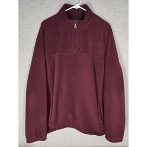 Croft & Barrow 1/4 Zip Fleece Men's XL Burgundy Color Soft Cozy Cabin